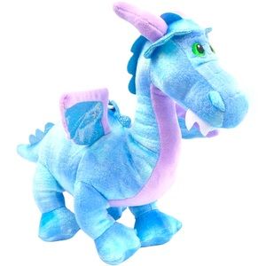 Linzy Toys Plush Huggable Blue Purple Puff  Dragon Coin Money Bank Collectible